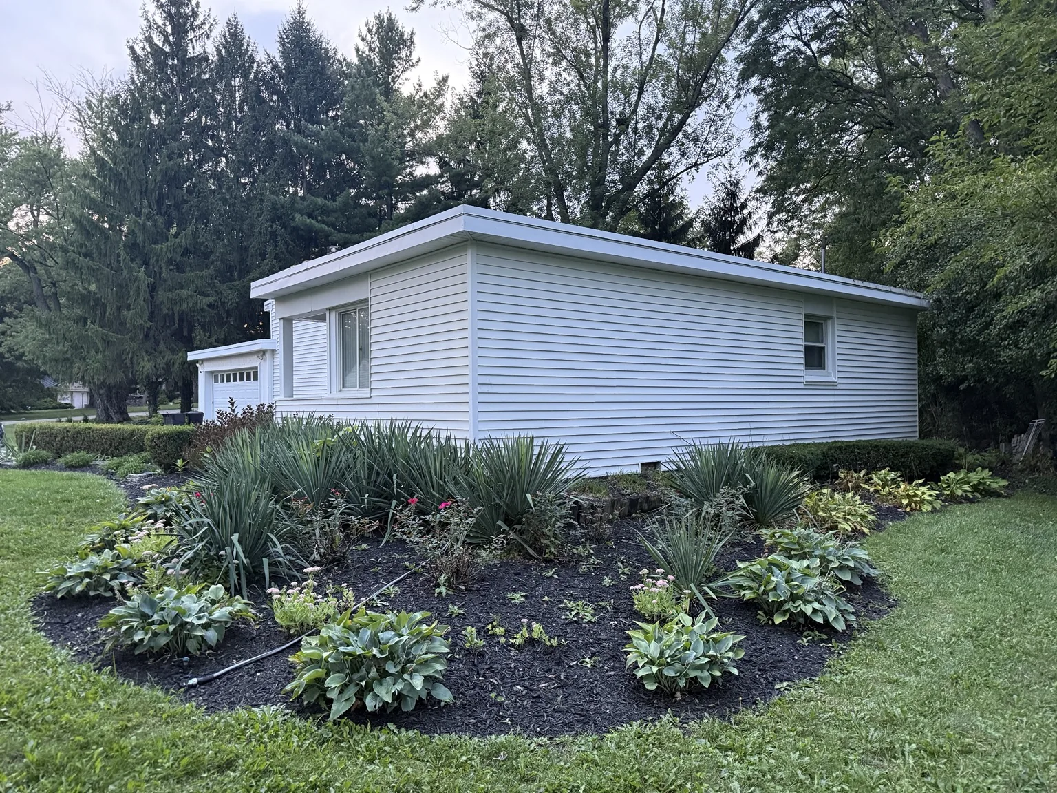 Finished landscaped garden bed